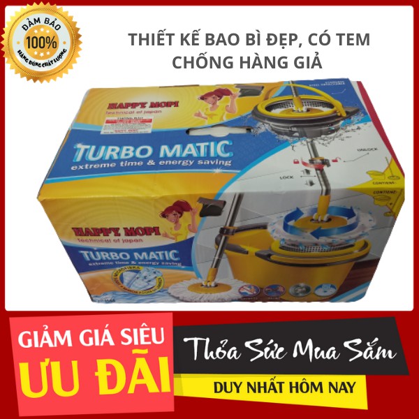 {Chính Hãng} Bộ cây lau nhà Happy Mopi H48 siêu bền