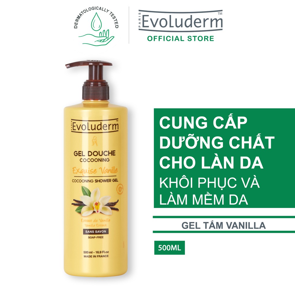 [HSD-09-2021]Gel tắm Evoluderm chiết xuất Vanilla 500ml