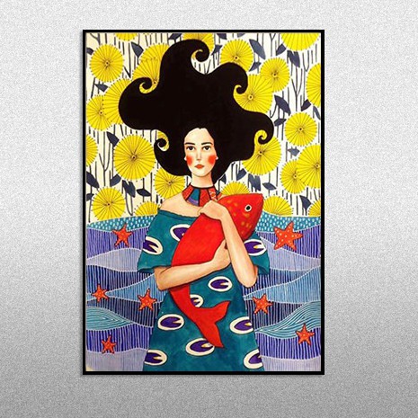 KHUNG ẢNH VÀ TRANH TREO TƯỜNG, TRANH CHÂN DUNG CÔ GÁI PHONG CÁCH CỔ ĐIỂN 50X70CM SIÊU DỄ THƯƠNG TẶNG KÈM ĐINH TREO