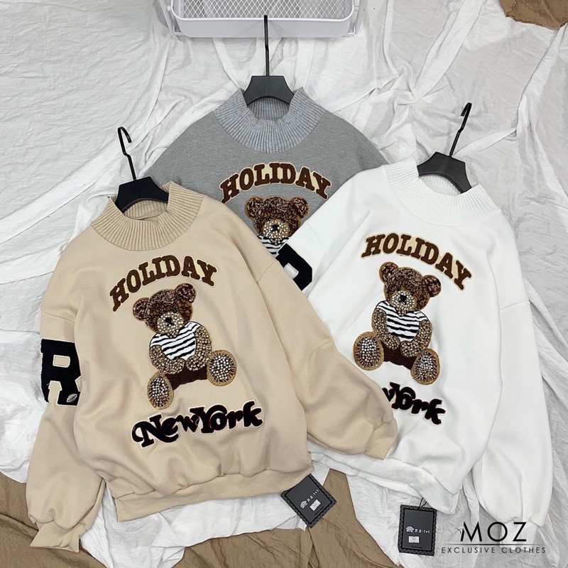 Áo nỉ gấu holiday.