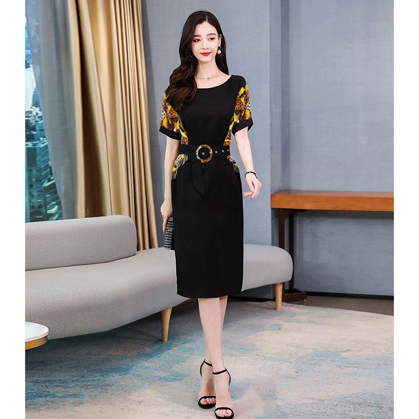 ĐẦM ÔM DỰ TIỆC CAO CẤP, KIỂU ĐẦM CÔNG SỞ PHỐI HỌA TIẾT 3253