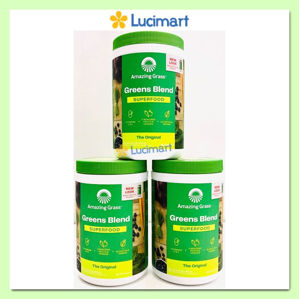 Bột siêu thực phẩm hữu cơ Amazing Grass Green Blend Superfood [Hàng Mỹ]