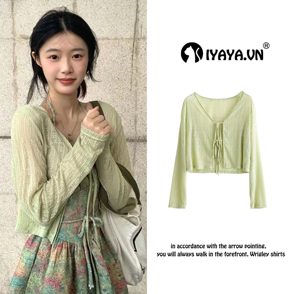 Áo khoác cardigan ren mỏng vừa vặn Thời trang mùa hè