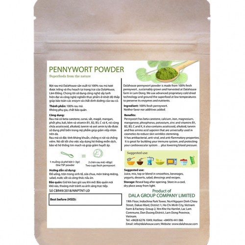 Bột rau má nguyên chất Dalahouse túi 50g - NPP Tâm Dược Thảo