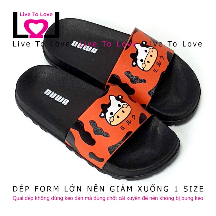 Dép trẻ em siêu nhẹ DUWA - Hàng chính hãng - Bò sữa quai ngang SN1163TE
