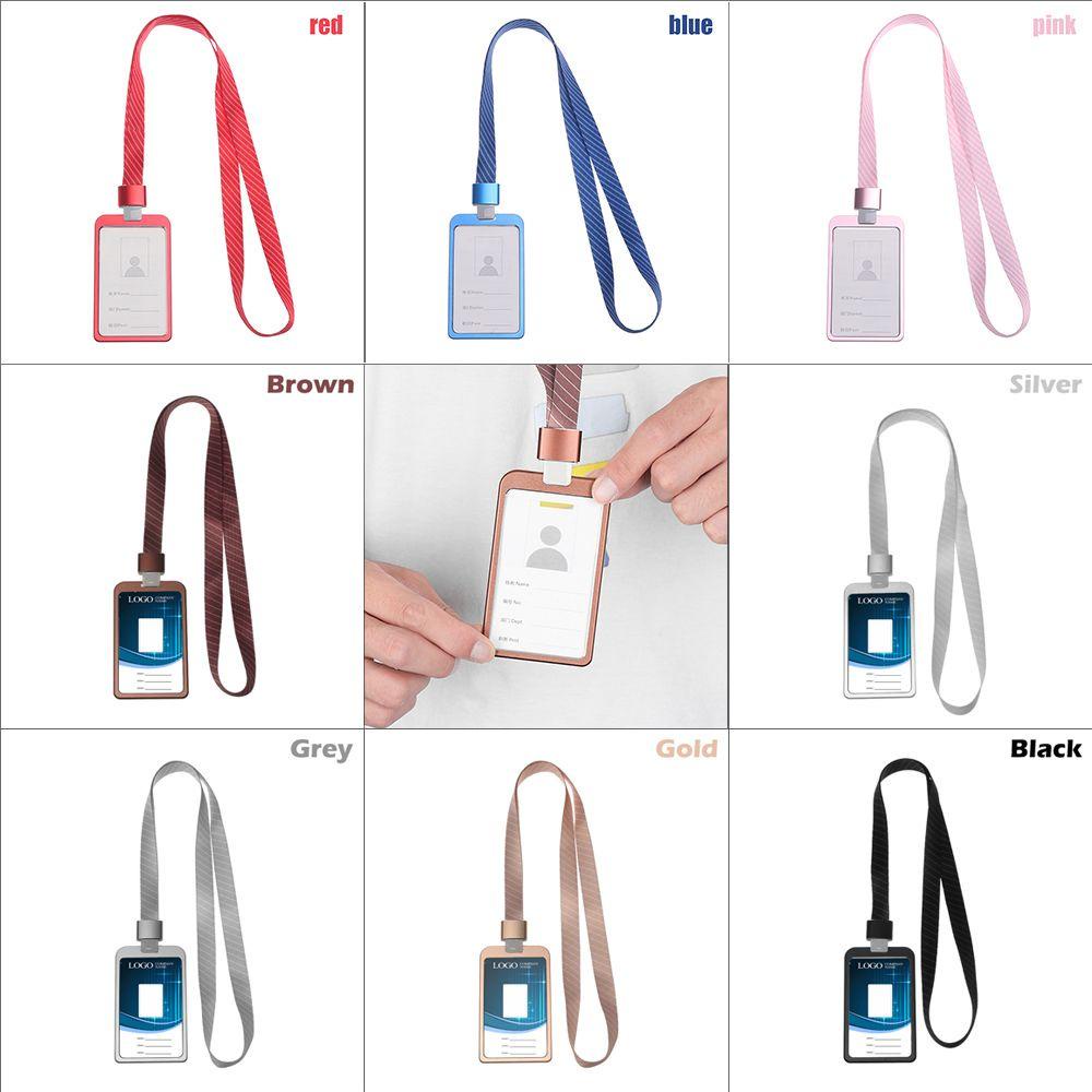 1 Hộp Đựng Thẻ ID Bằng Hợp Kim Nhôm Kèm Dây Đeo Tiện Dụng Cho Trường Học / Văn Phòng MIHAN1 Ốp