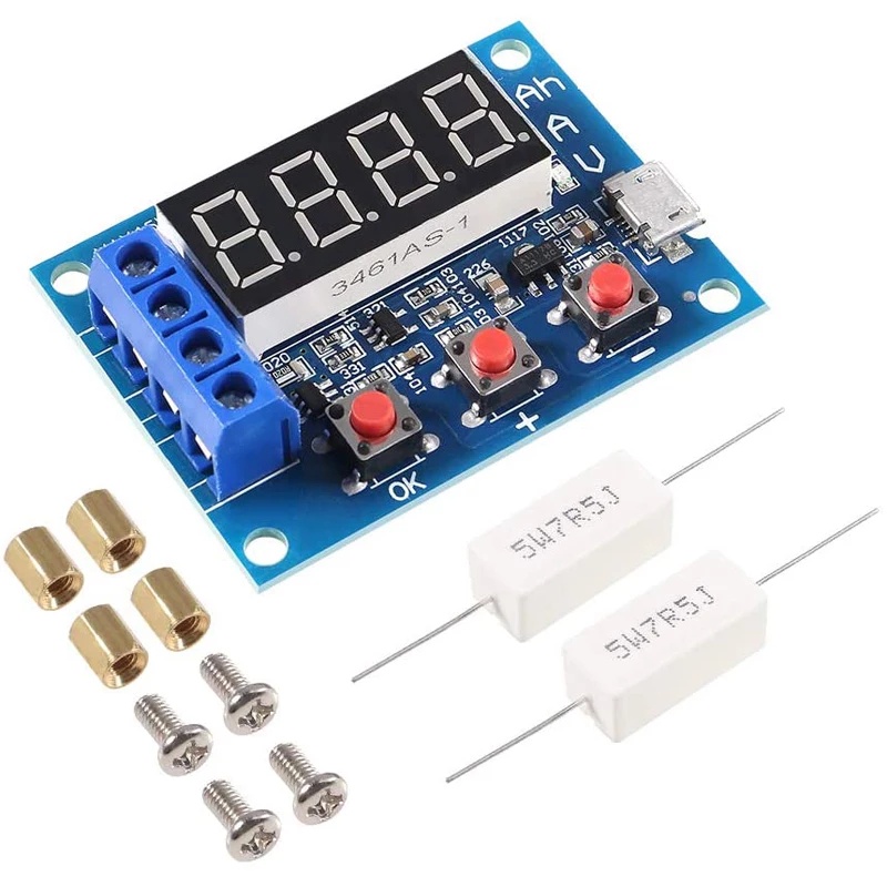 Mạch đo dung lượng pin 18650 loại xả tải bên ngoài ZB2L3 kèm 2 trở
