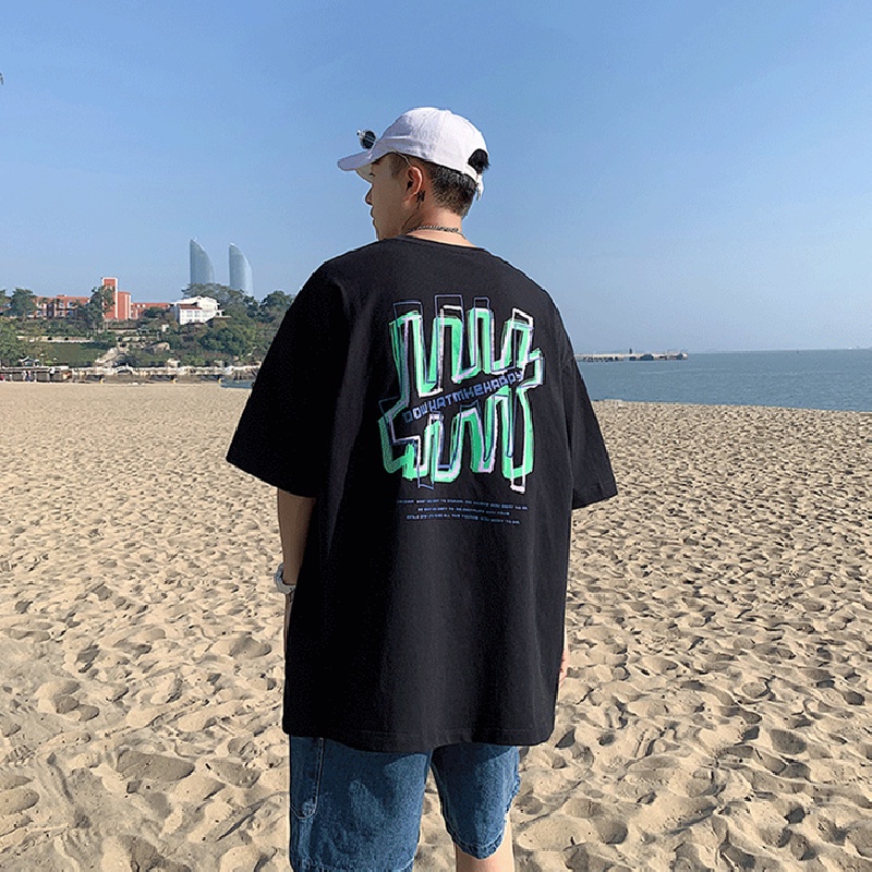 Áo Thun Tay Ngắn Cổ Tròn In Chữ Thời Trang Dành Cho Nam size M-8XL