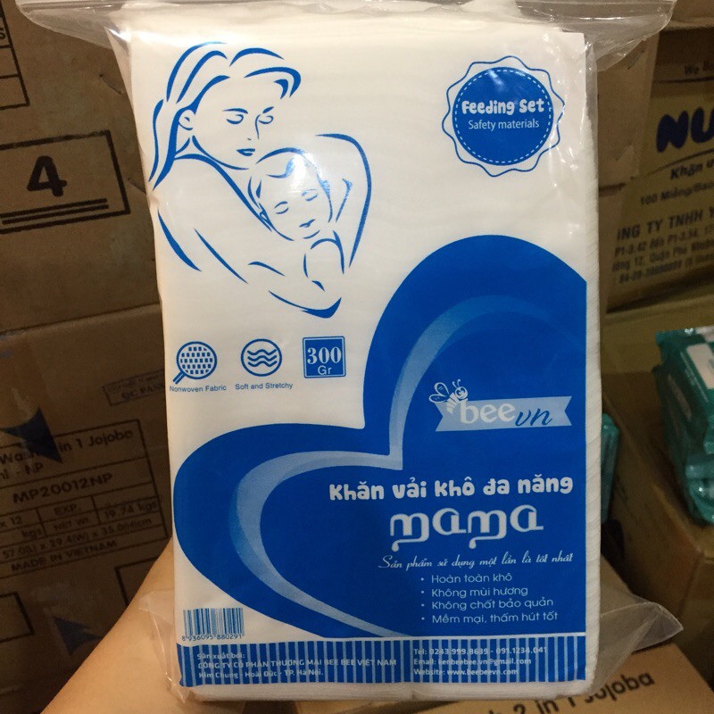 Khăn Vải Khô Đa Năng MAMA Gói 300g ( CHÍNH HÃNG CÔNG TY BEE BEE VIỆT NAM)