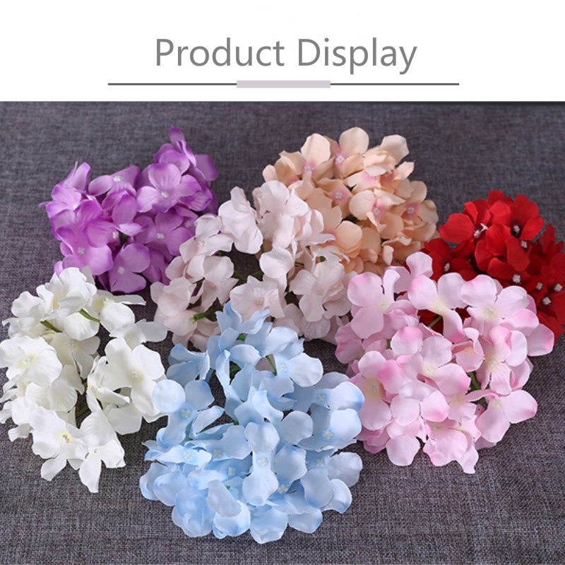 Bó hoa cẩm tú cầu nhân tạo trang trí tiệc cưới có 9 màu sắc khác nhau