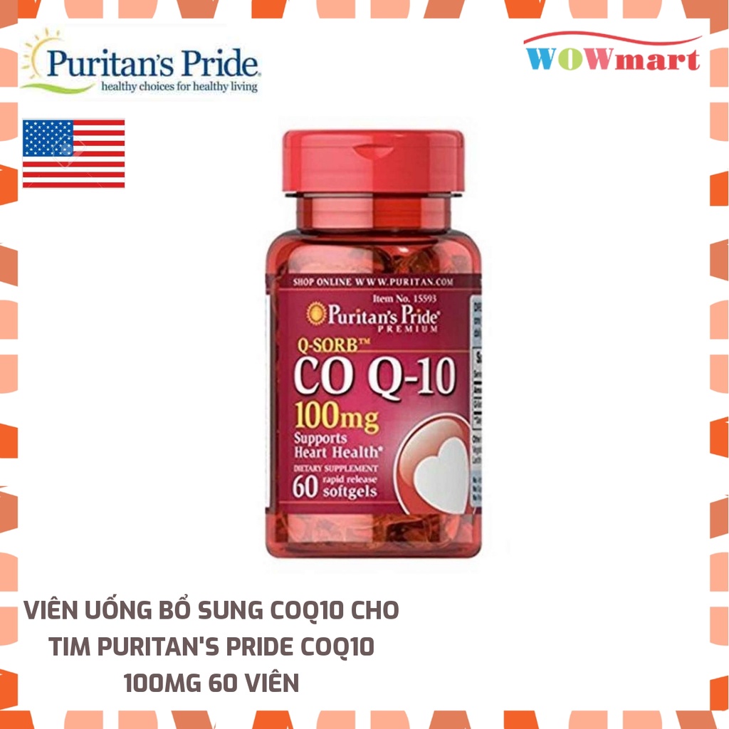 Viên uống bổ sung CoQ10 cho tim Puritan's Pride CoQ10 100mg 60 viên