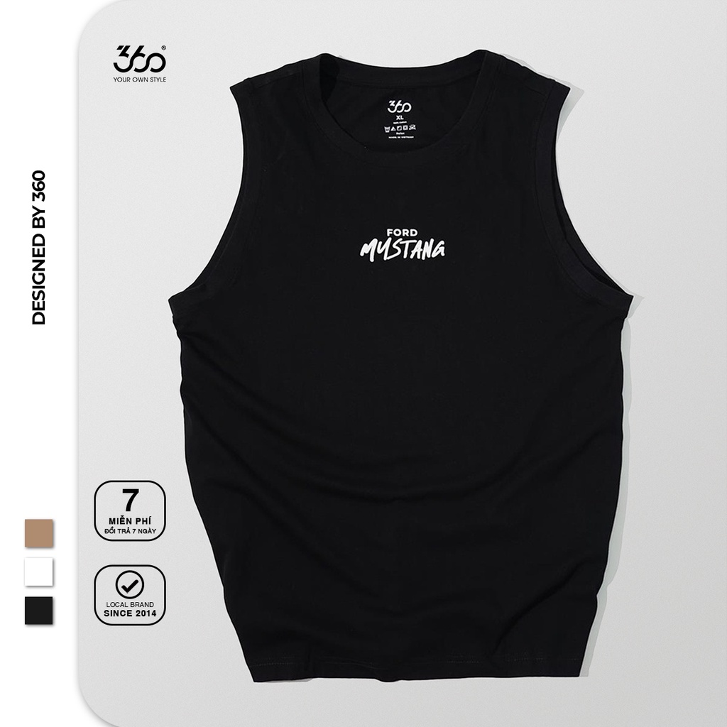 Áo tank top nam 360 BOUTIQUE ba lỗ thời trang - ABLOL304