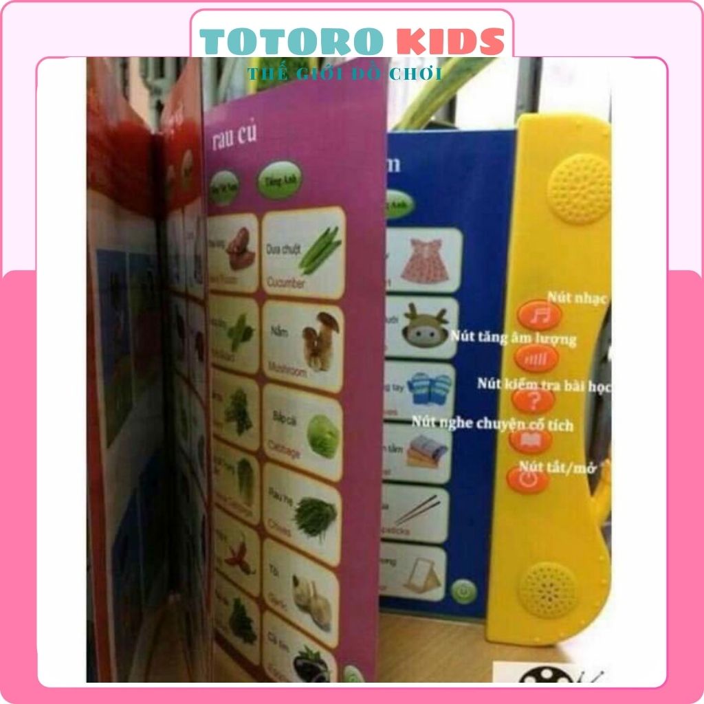 Sách quý điện tử học tập dậy nói song ngữ cho trẻ em bé các chủ đề  kích thước 30×30 cm