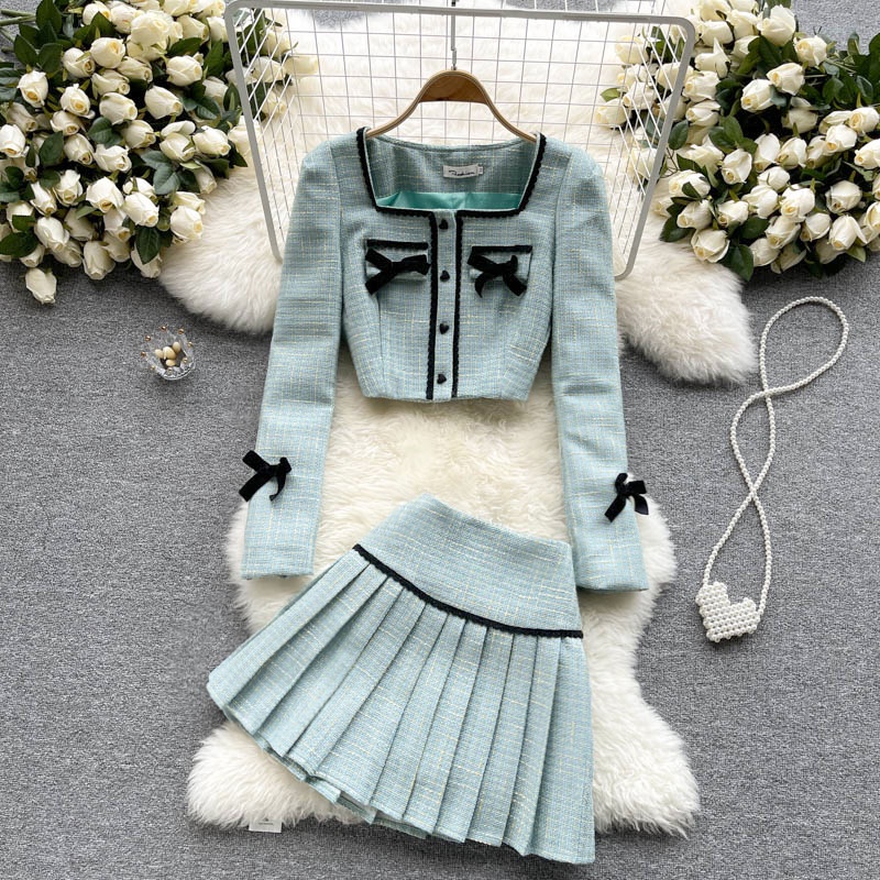 SÉT ĐỒ NỮ CÔNG SỞ CHÂN VÁY XẾP LY SANG CHẢNH