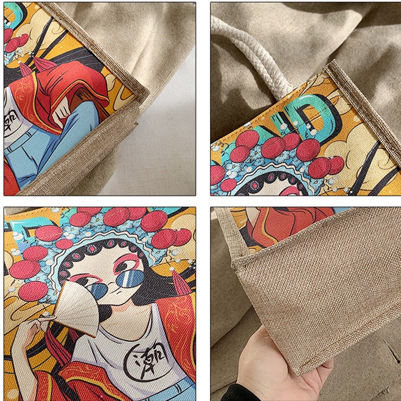 Túi cói tote mini canvas nữ  đi biển đẹp đi chơi thời trang dễ thương cute cá tính phong cách Vintage