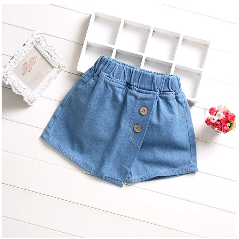 Quần short jean giả váy cho bé gái từ 3-9 tuổi