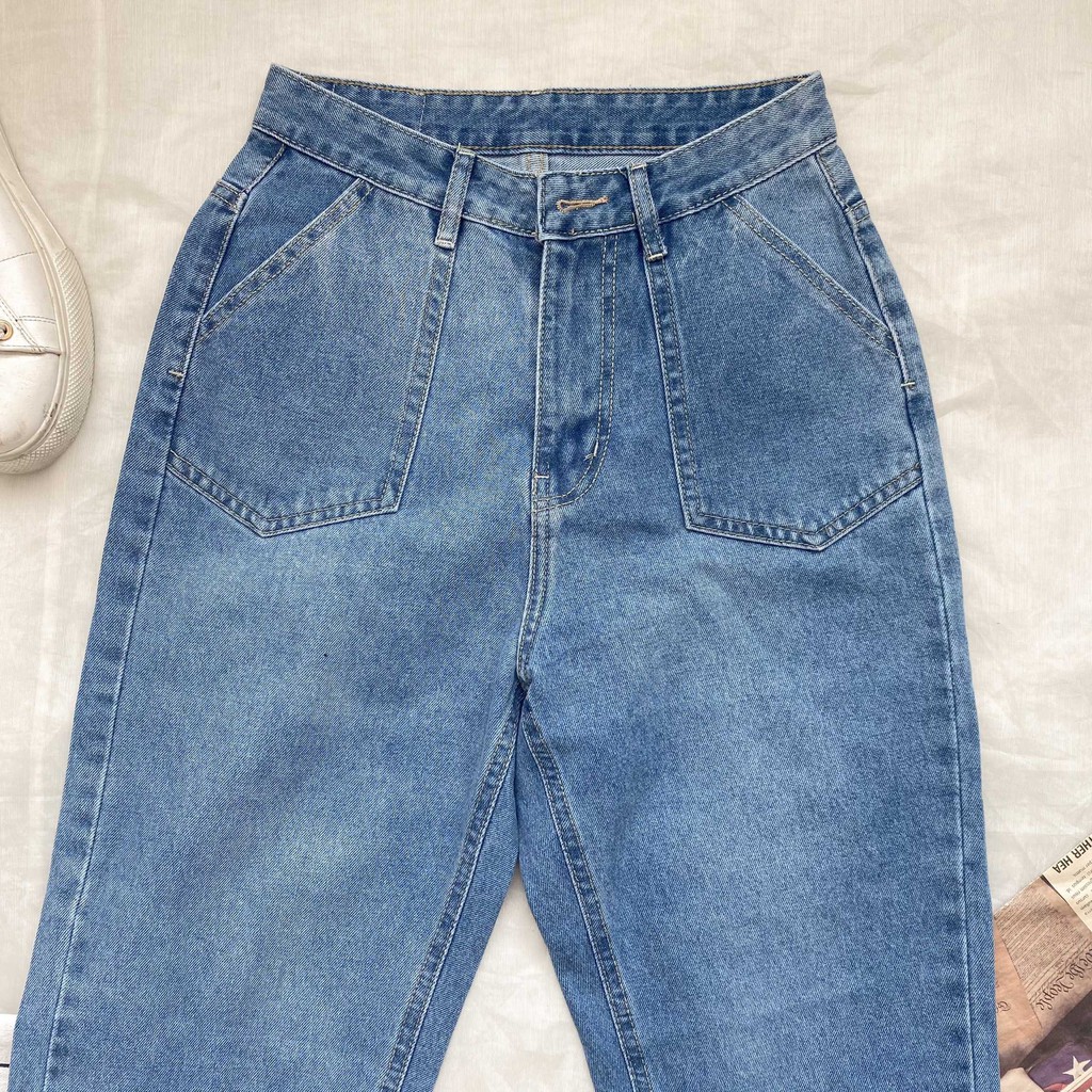 Quần jean baggy nữ lưng cao túi kiểu trơn (không co giãn) D59-N58 ulzzang thời trang nữ VM STYLE 22QJB03AS1704 | BigBuy360 - bigbuy360.vn