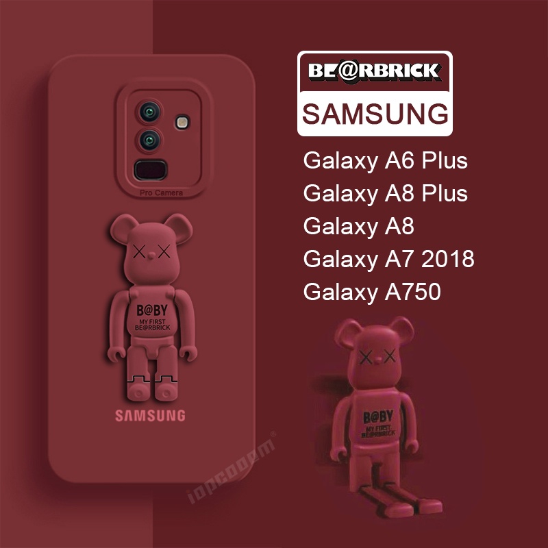 Ốp Điện Thoại Silicon Mềm Có Giá Đỡ Hình Gấu Bảo Vệ Camera Cho Samsung Galaxy A6 Plus A8 A7 2018 A750 A6+ A8+