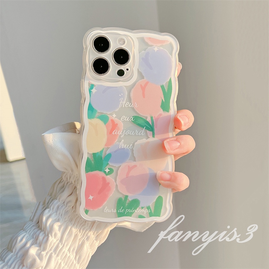 Ốp Điện Thoại Mềm Trong Suốt Họa Tiết Hoa Tulip Cho For iPhone 13 12 11 Pro Max X XR Xs Max 7 8 Plus SE 2020
