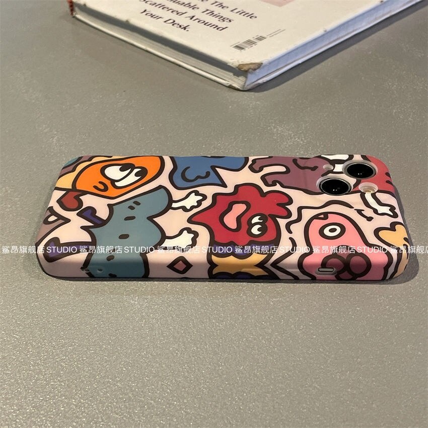 Ốp Điện Thoại Chống Rơi Họa Tiết Quái Vật Hoạt Hình Cho iPhone 14 12 Xr 8P 11 13