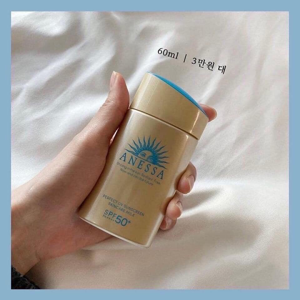 Kem Chống Nắng  Anessa Dạng Sữa Perfect UV Sunscreen Mild Milk / Skincare Milk SPF 50+ PA++++ 60ml Nhật