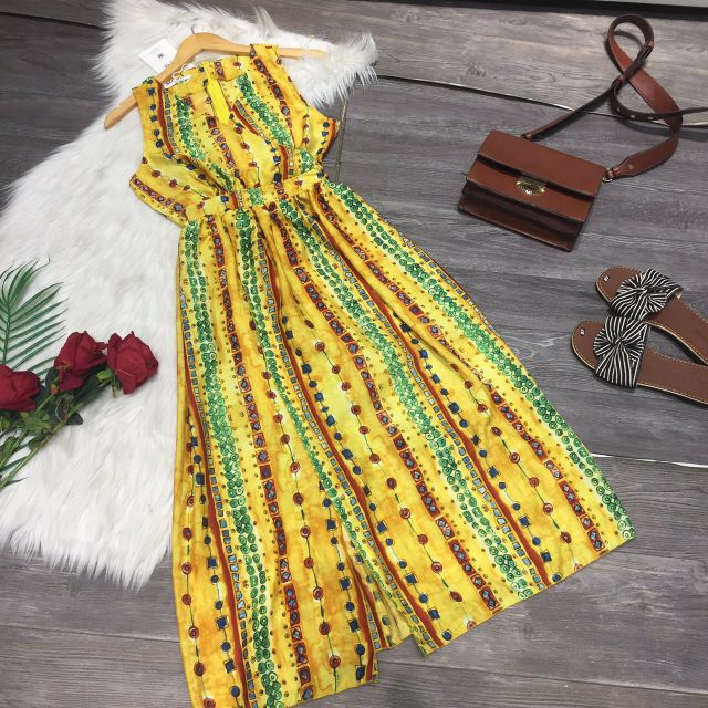 Đầm maxi hoa xẻ đùi