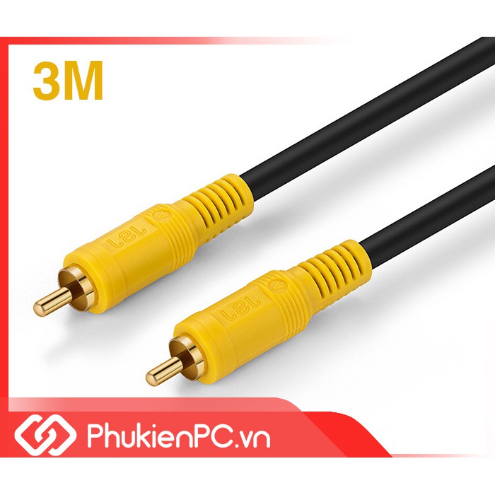 Dây cáp hoa sen AV RCA dài 3M dùng cho Sound card, Loa, Âm ly, HD Player to TV ( Tivi ) Amply, dàn âm thanh.