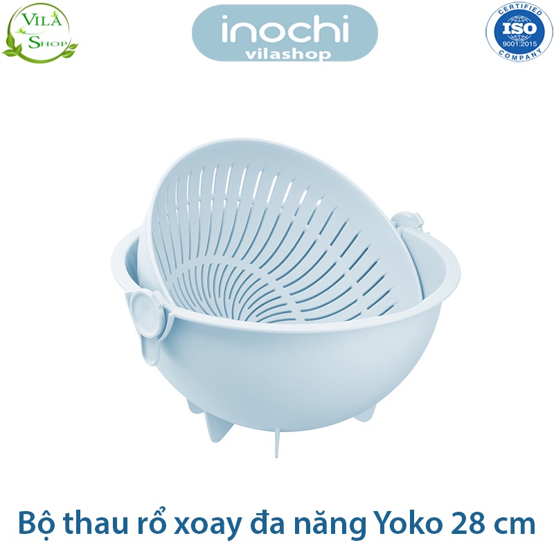 [ Bộ ] Thau Rổ Nhựa, Bộ Thau Rổ Xoay Đa Năng Yoko 28 cm, Chính Hãng Inochi Nhựa PP Nguyên Sinh - Kháng Khẩu - Khử Mùi