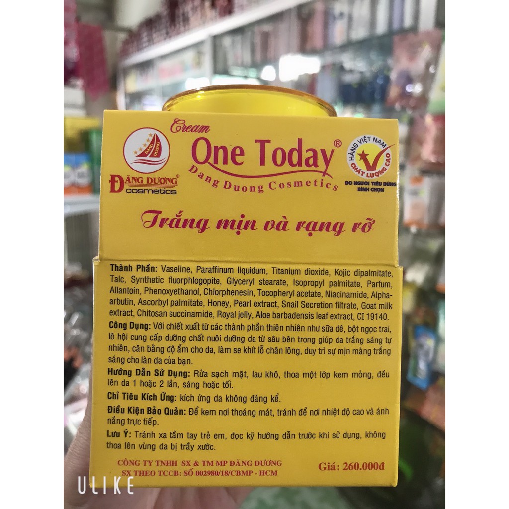 [ chuẩn hàng 100%] kem ốc sên one today trắng da vip 20g