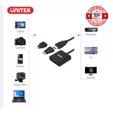 ộ cáp chuyển HDMI (3 in 1) sang VGA + Audio Unitek Y-6355 FULL HD HDMI to VGA