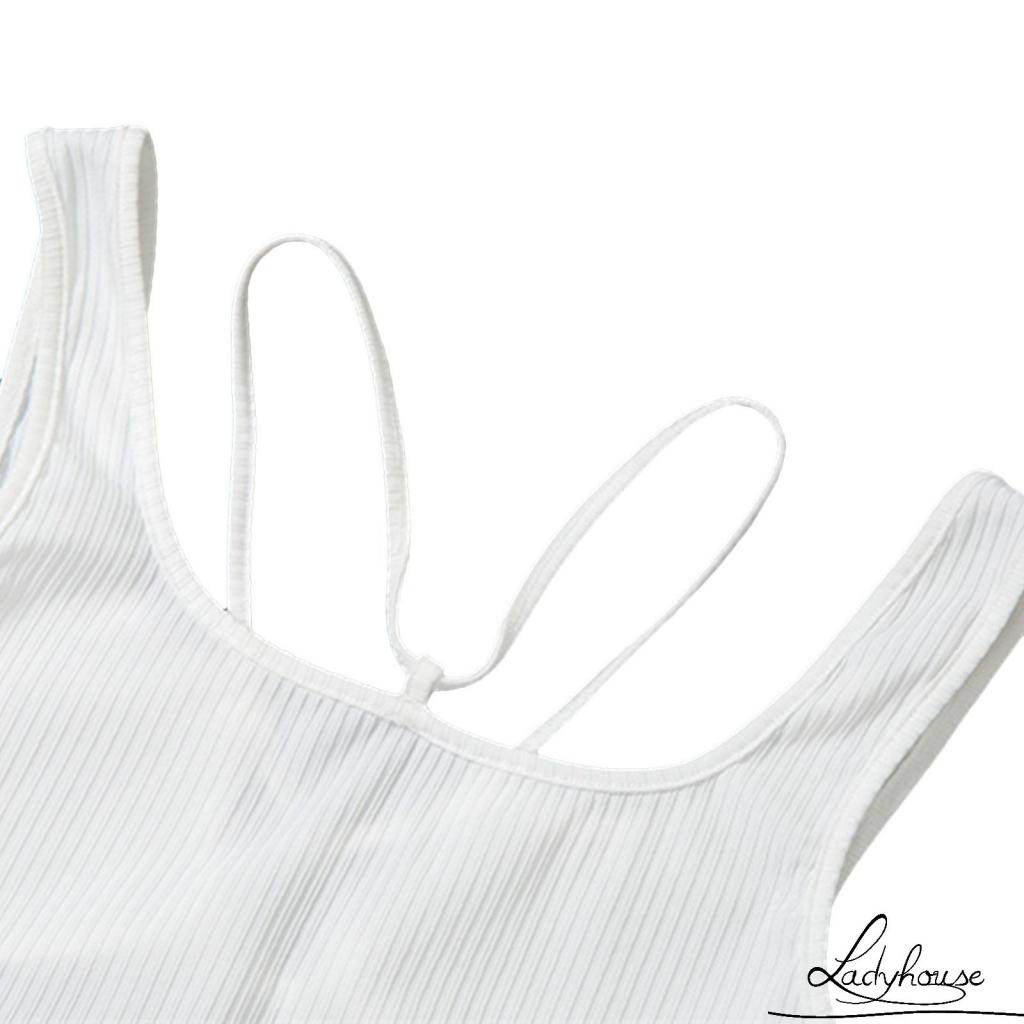 Áo Ba Lỗ Cổ Chữ V Hở Rốn Màu Trơn Thời Trang Gợi Cảm Cho Nữ