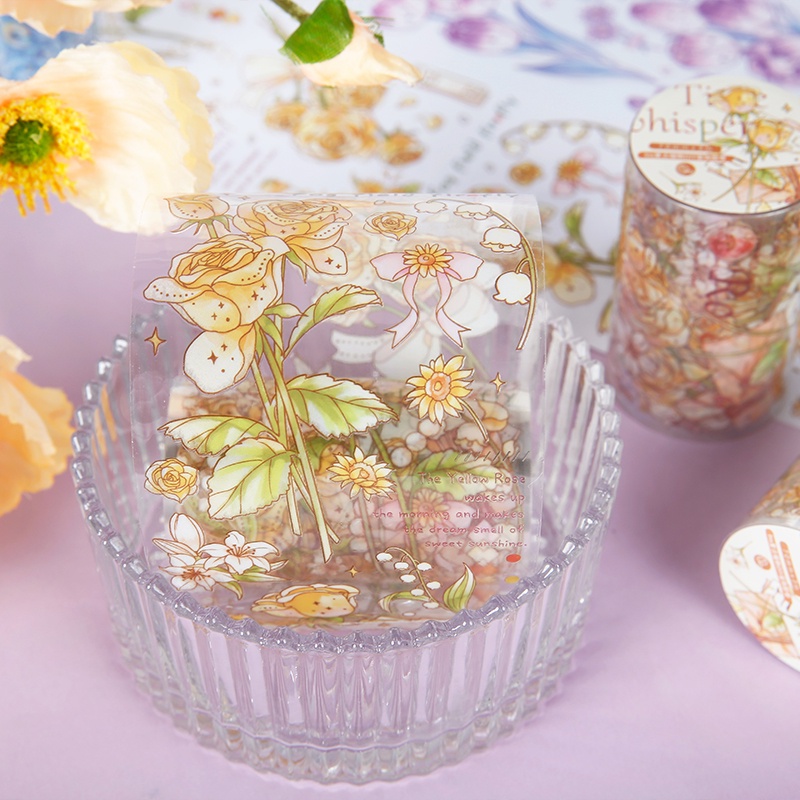 Ông Giấy 4 Băng Hoa Phim Hoạt Hình Dễ Thương Retro Cây PET Băng Nhật Ký Tươi Trẻ Nhỏ Sổ Tay Sổ Tay Tài Liệu Tự Làm Trang Trí Văn Phòng Phẩm Nhãn Dán Băng