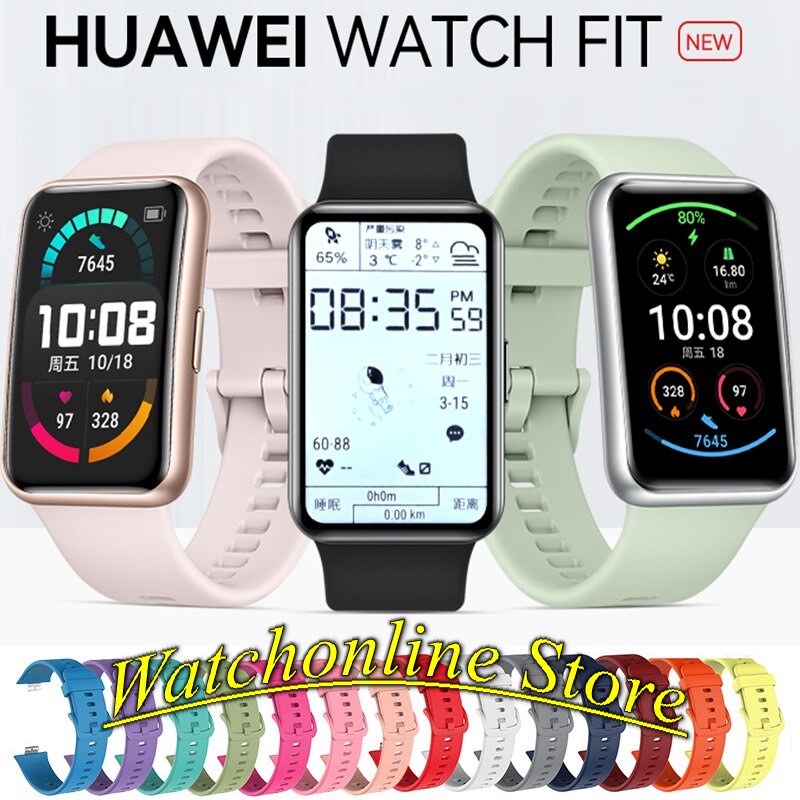 Dây đeo đồng hồ thông minh silicon cho Huawei Watch Fit chống nước khóa gài