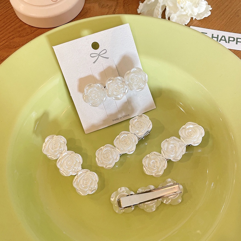 Kẹp tóc hoa hồng trắng thời trang cổ điển dễ thương mã KEP6