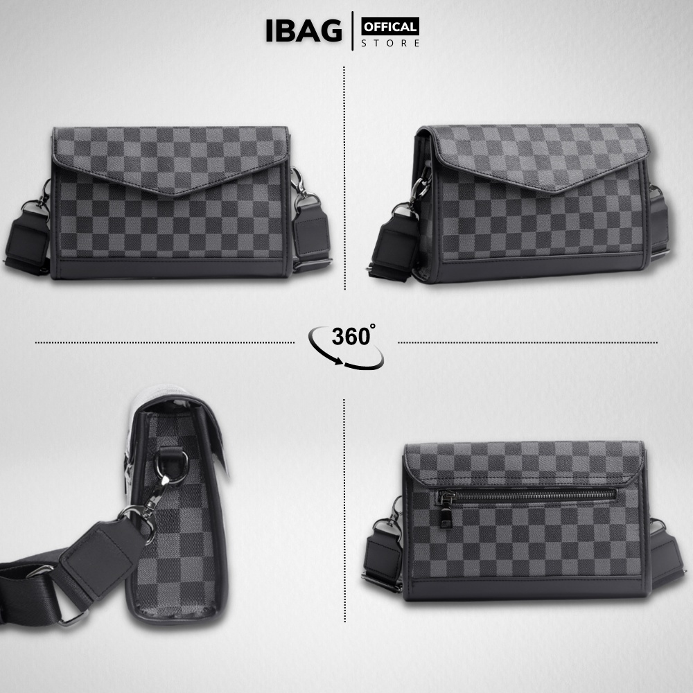 Túi đeo chéo nam nữ unisex ,Da Pu cao cấp kẻ caro,KT :24x16x6 cm ,Chống thấm nước -Kiểu dáng trẻ trung, cá tính - 𝑰𝑩𝑨𝑮