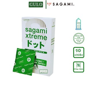 Bao cao su gai Sagami Xtreme White Box, Bcs gân gai chính hãng Hộp 10 chiếc