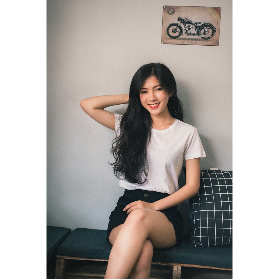 Áo thun trơn NỮ 100% Cotton thoáng mát FORM CÓ EO - TRẮNG