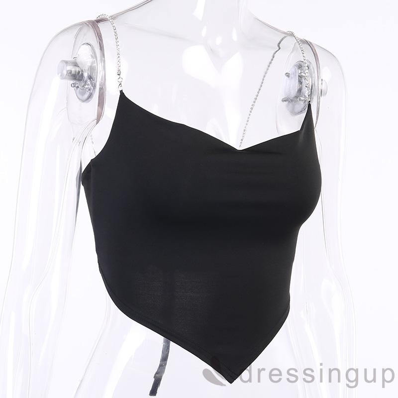 Áo yếm nữ thắt dây sau lưng gợi cảm màu trơn đen thời trang