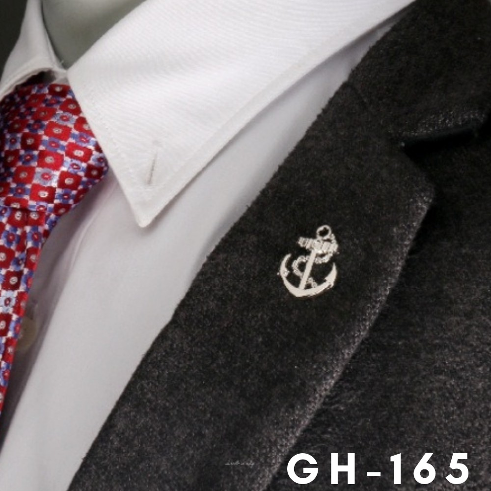 Ghim cài áo Vest nam Lapel Pin thời trang hình chiếc mỏ neo mini GH-165 {Phụ kiện Vest nam - AdamZone}