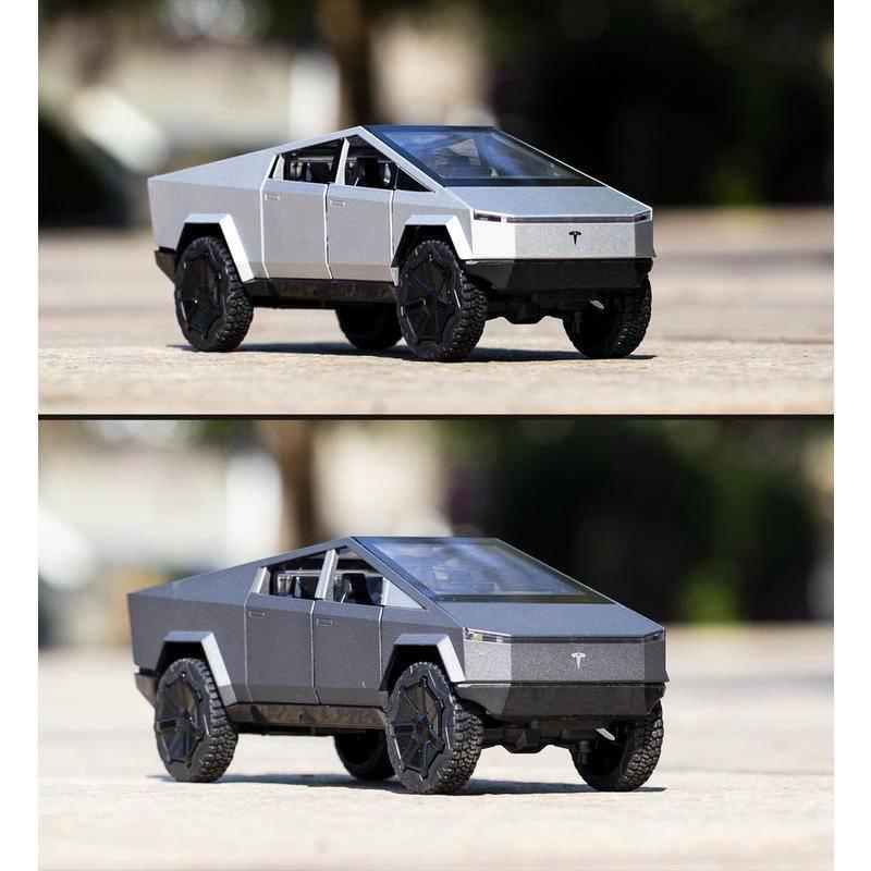 Mô Hình Xe Tesla Cybertruck 1:24 ô tô Cyber truck 1/24 khung xe bằng hợp kim, xe mở 2 cửa, cốp trước sau, có đánh lái