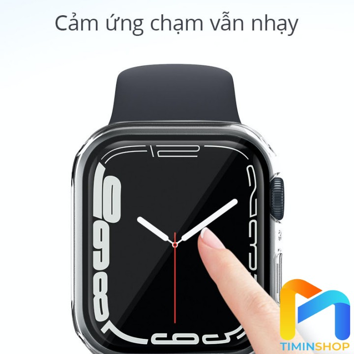 Ốp Apple Watch series 7 size 41/ 45mm - Chất PC + kính cường lực