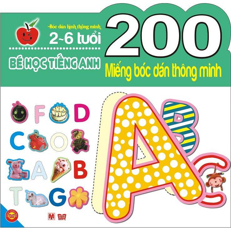 Sách - 200 Miếng bóc dán thông minh - bé học tiếng anh ( 2-6 tuổi )