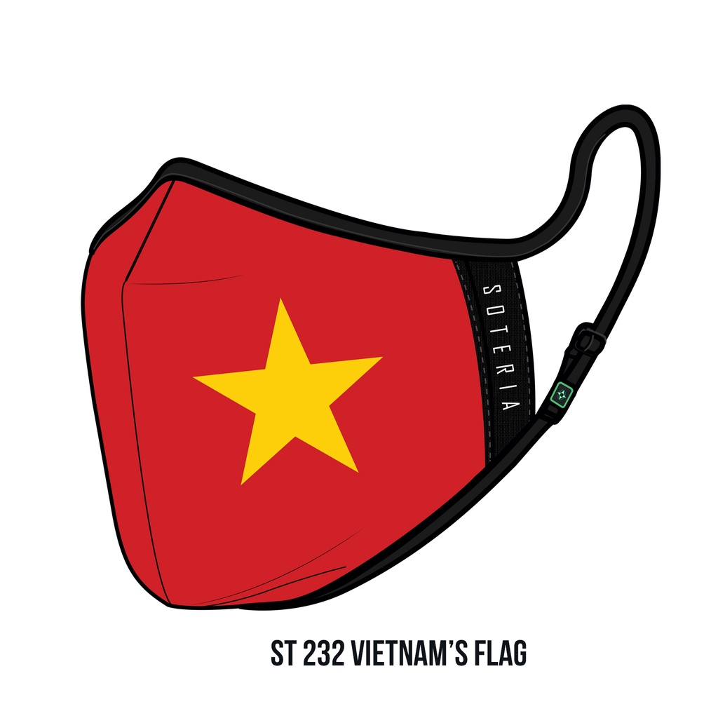 Khẩu Trang cờ Việt Nam SOTERIA Vietnam's Flag ST232 - Combo 10 Khẩu Trang - Size S,M,L