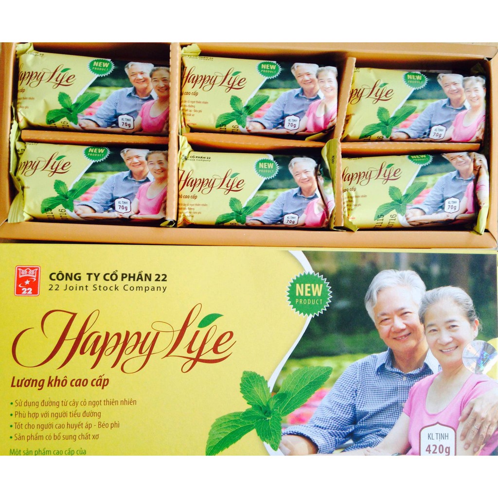 thùng lớn 10 hộp lương khô Happy life dành cho người tiểu đường