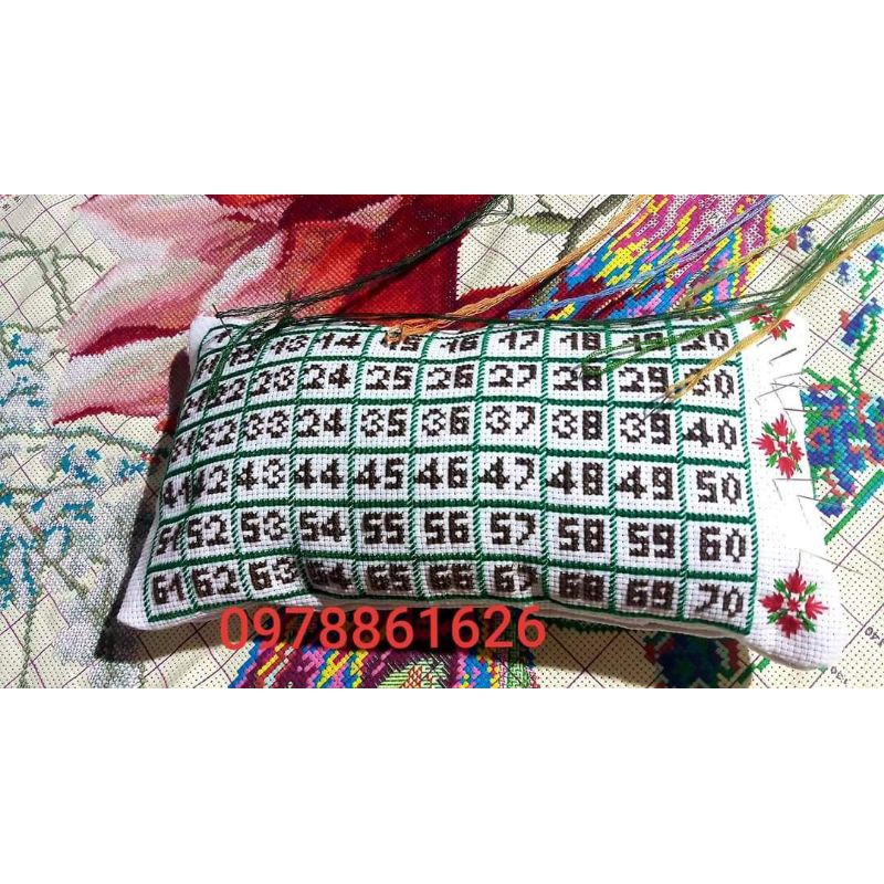 Nguyên liệu làm gối ghim kim trong tranh thêu chữ thập