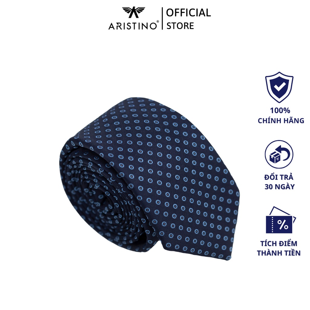 Cà vạt nam ARISTINO bản trung, họa tiết chấm tròn ấn tượng và độc đáo - ATI02302