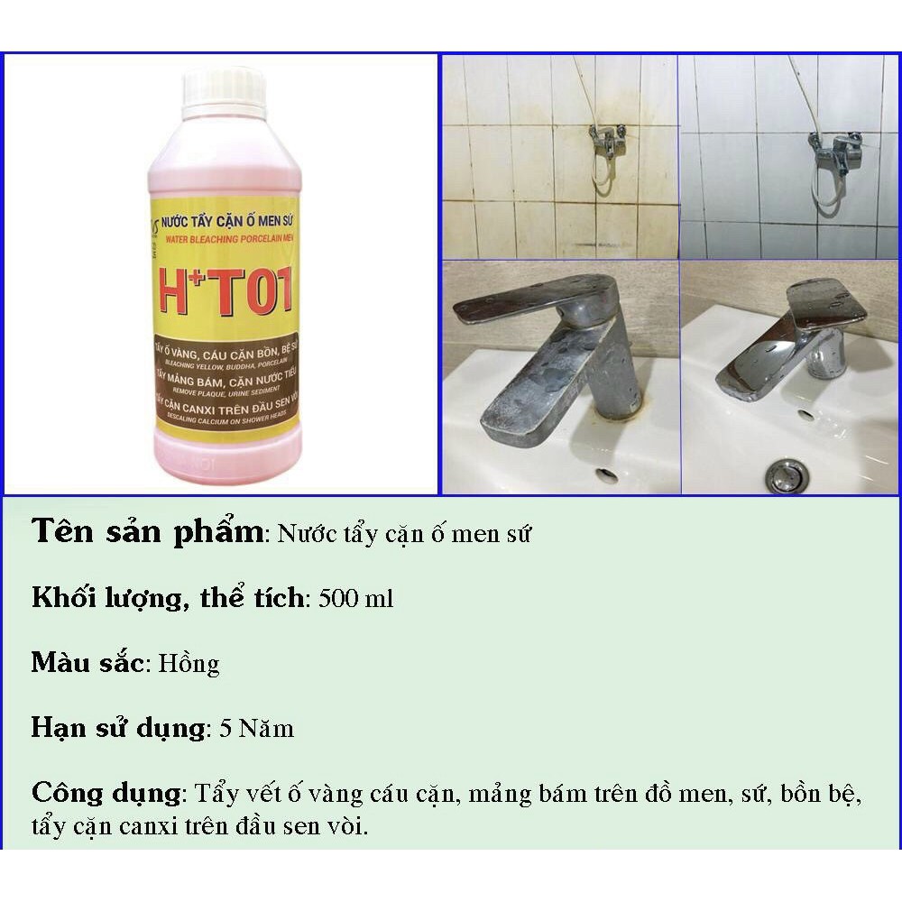 Tẩy trắng men sứ  H+T01 -  Lọ 500ml