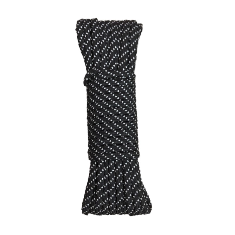 10 mét - Dây Dù 5mm dẹp dệt ống phối chấm phản quang chắc chắn dùng làm macrame, căng lều, trang trí
