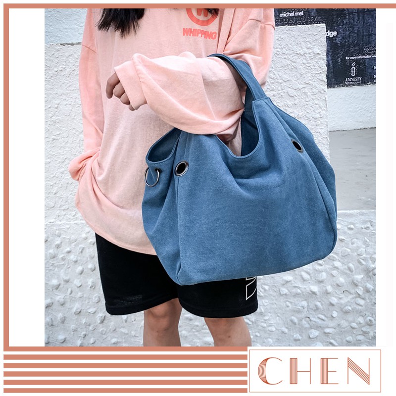 Túi xách thời trang - Túi vải canvas phong cách cổ điển Âu Mỹ nhiều ngăn TX24