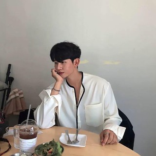 ÁO SƠ MI CỔ TRÒN CÓ VIỀN